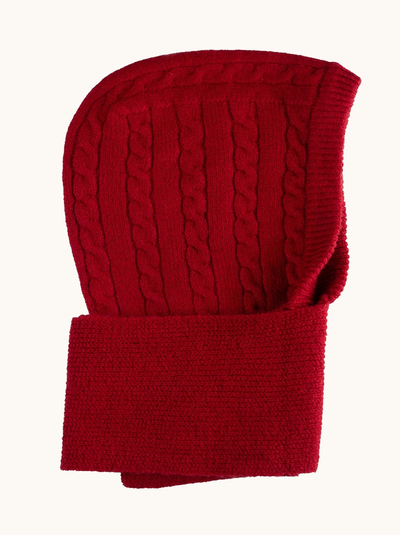 Red hoodie with long wool scarf image 1