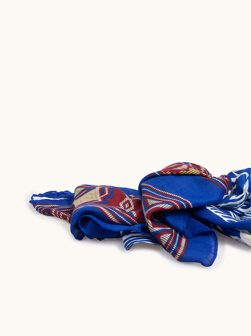 Boho style scarf with geometric shapes 90 cm x 200 cm image 4