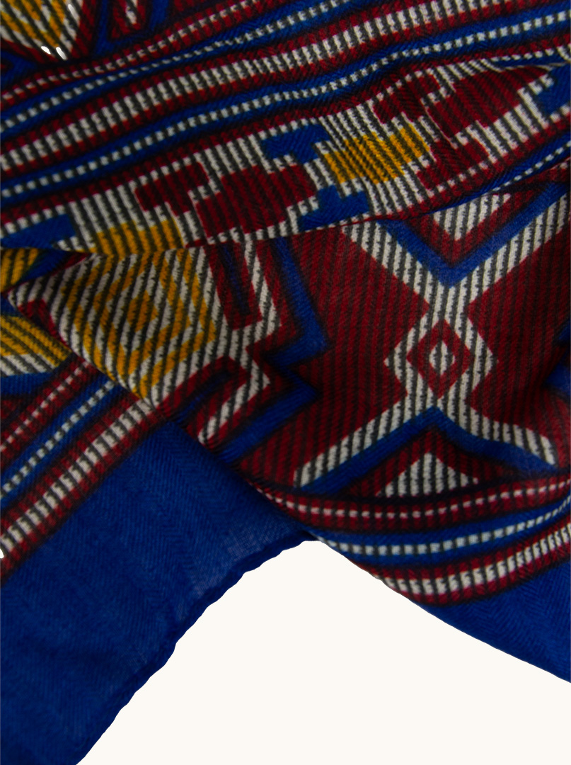 Boho style scarf with geometric shapes 90 cm x 200 cm image 3