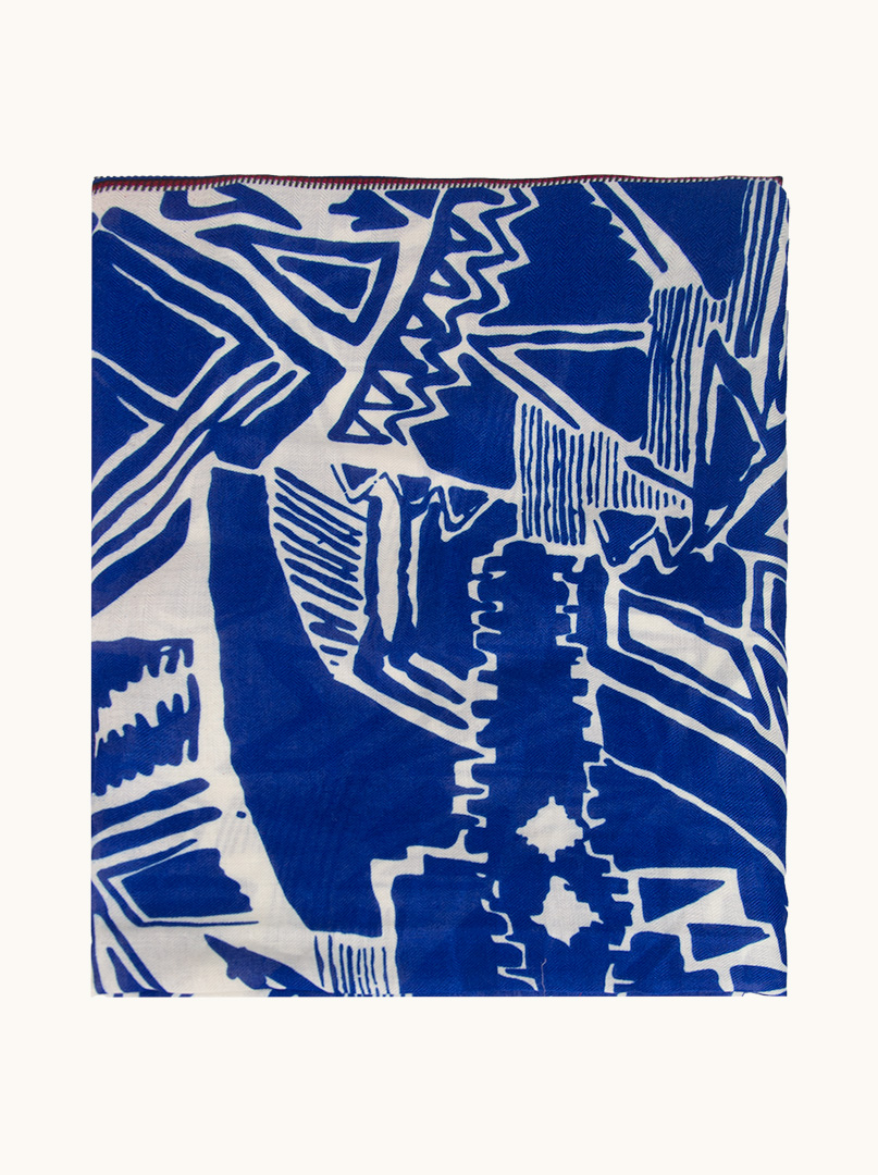 Boho style scarf with geometric shapes 90 cm x 200 cm image 2