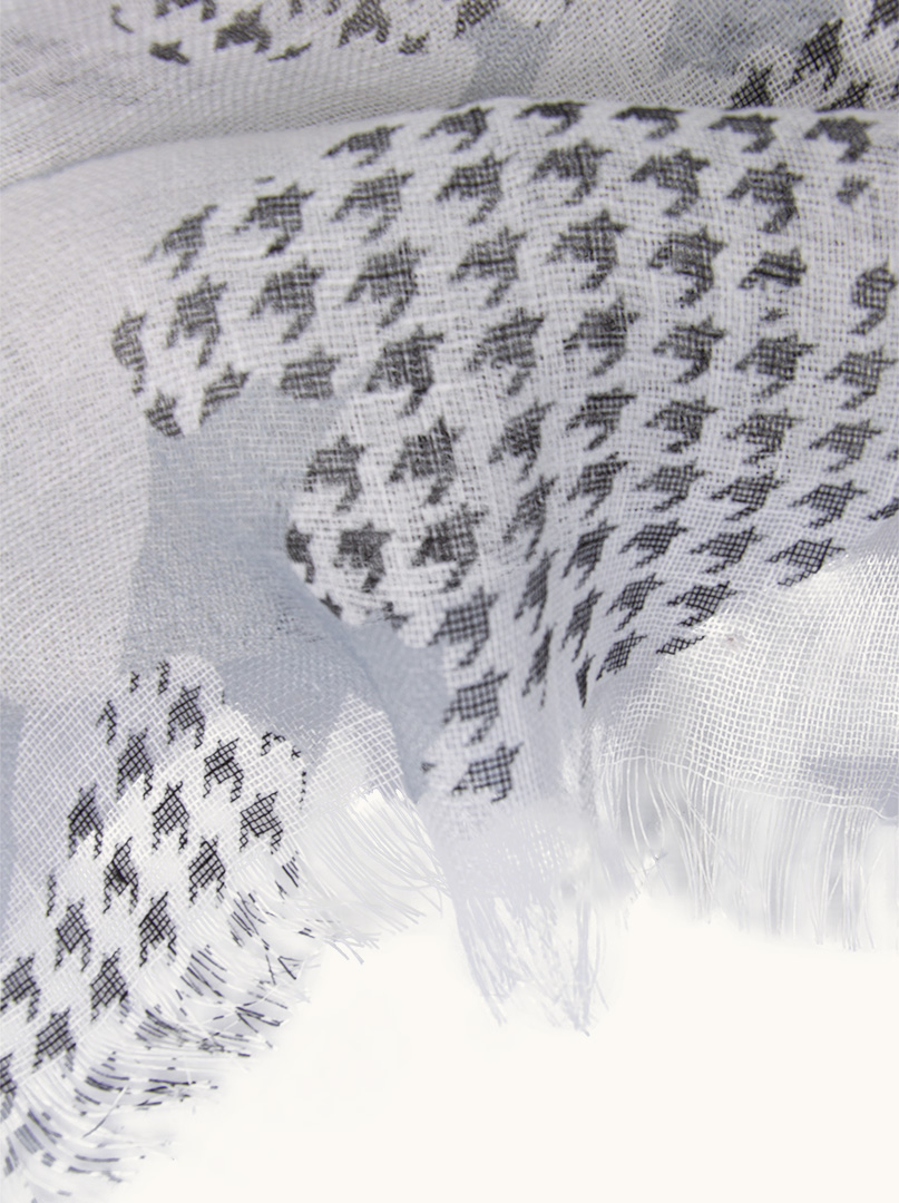 Openwork linen scarf in houndstooth pattern 60cm x 180cm. image 3