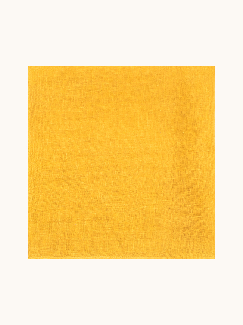 Mustard-coloured 100% linen shawl 57cm x 72cm image 2