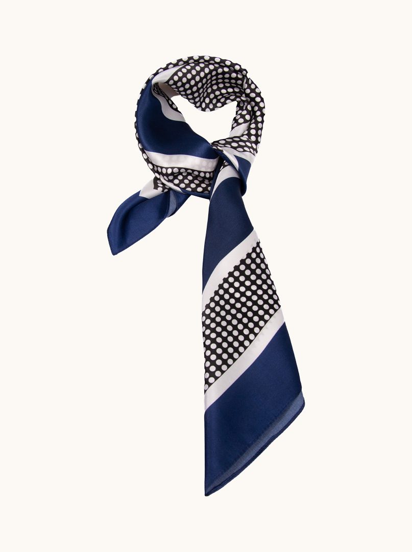 Silk scarf geometric classic 70cm x 70cm image 1
