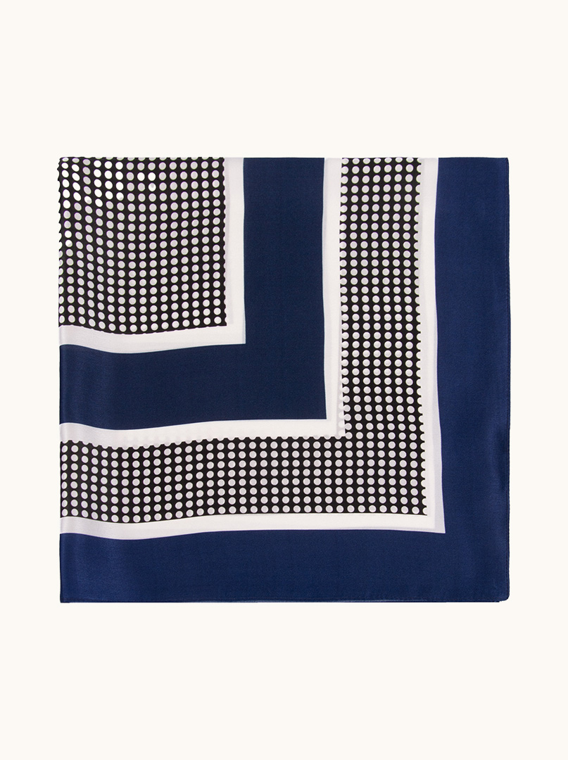 Silk scarf geometric classic 70cm x 70cm image 4