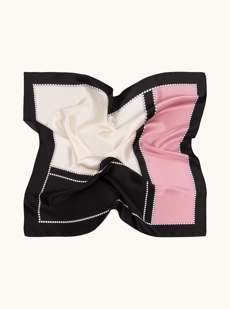 Silk scarf with geometric motif 70cm x 70cm image 3