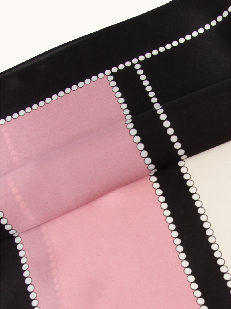 Silk scarf with geometric motif 70cm x 70cm image 4