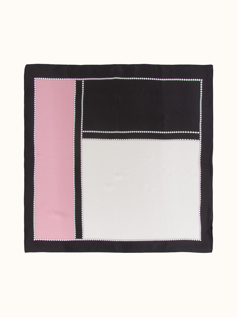 Silk scarf with geometric motif 70cm x 70cm image 2