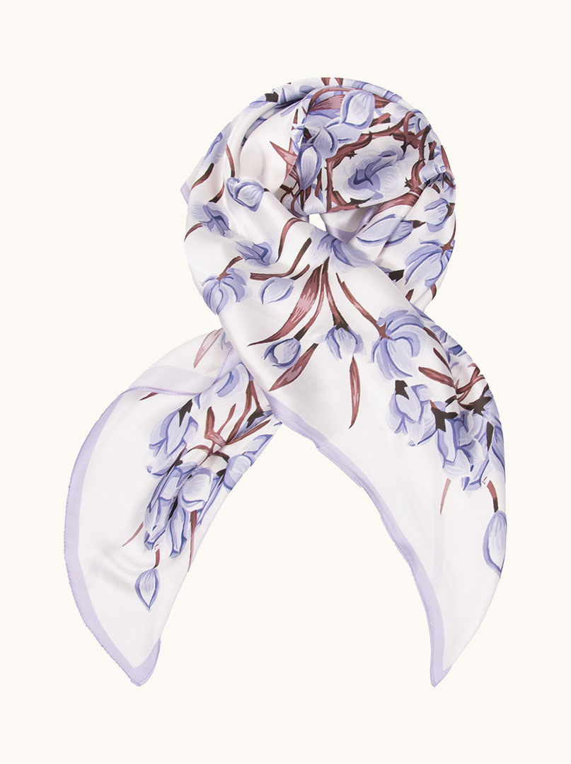 Silk scarf Lilac finesse 90cm x 90cm image 1