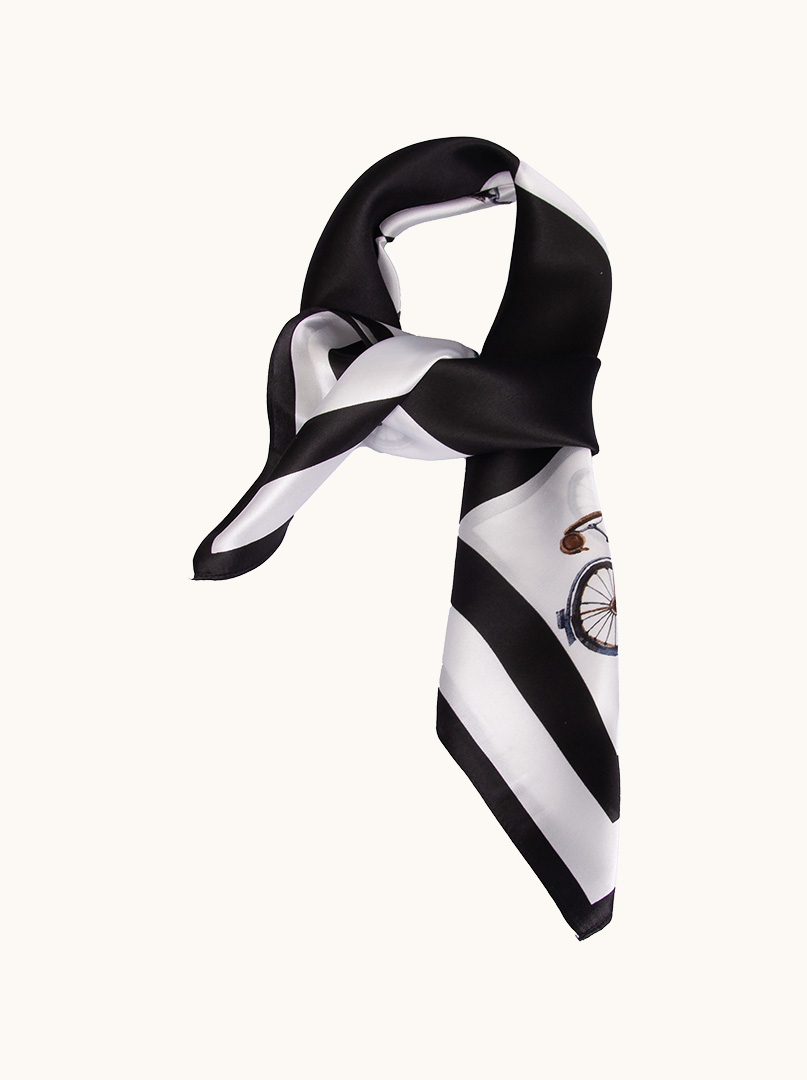 Silk scarf Bicycle through style 70cm x 70cm image 1