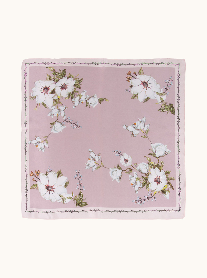 Silk gavroshka Romantic magnolia 53 cm x 53 cm image 3