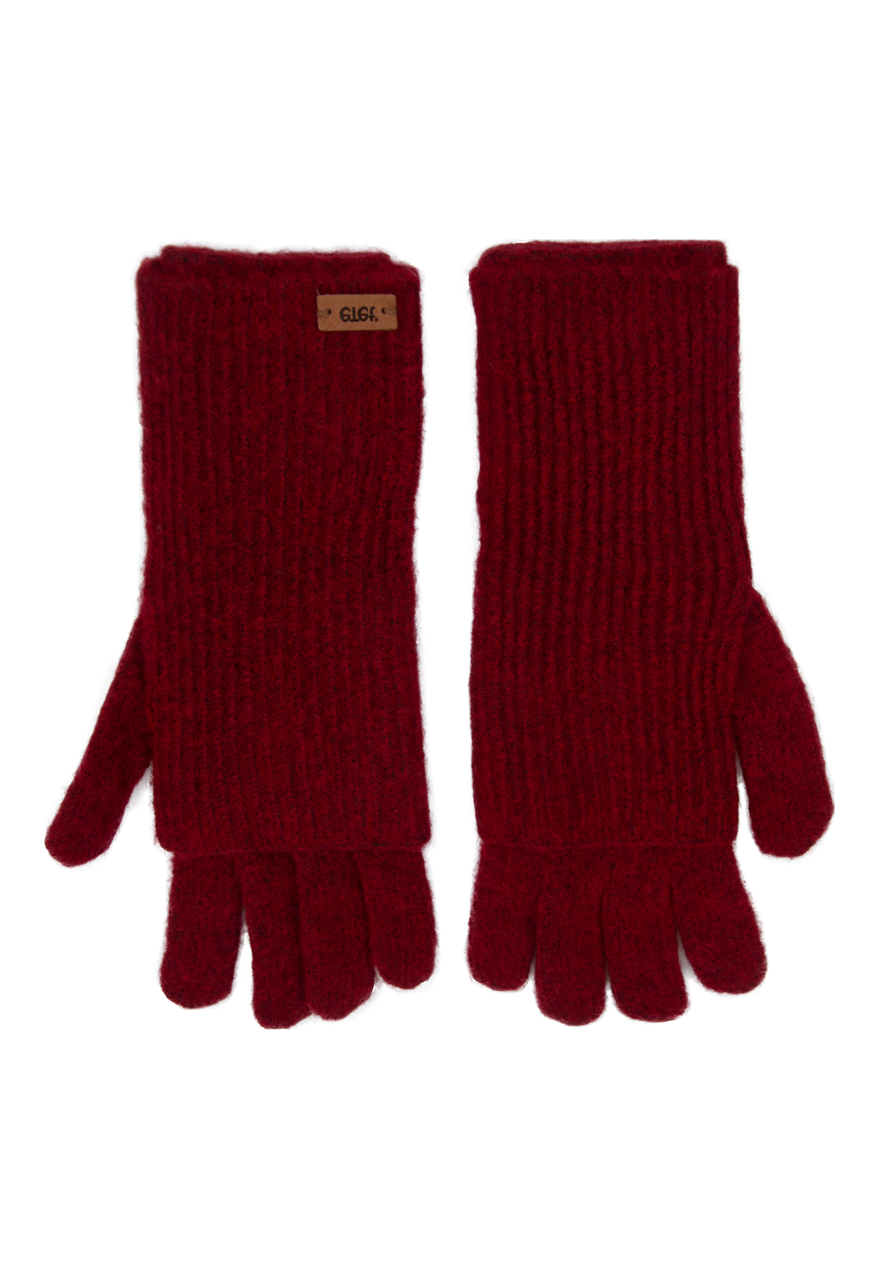 Wool gloves in burgundy color with insulator image 2
