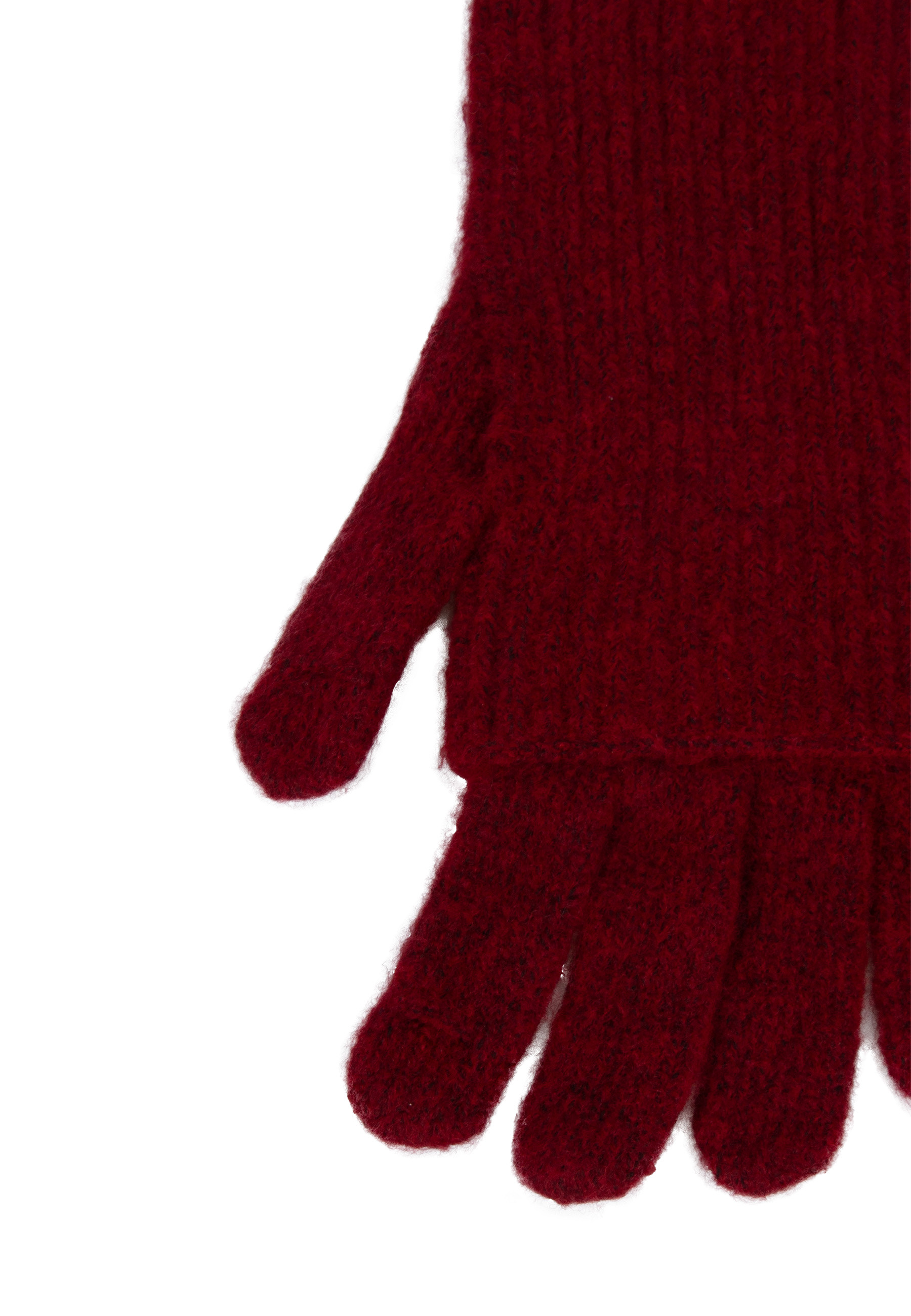 Wool gloves in burgundy color with insulator image 3