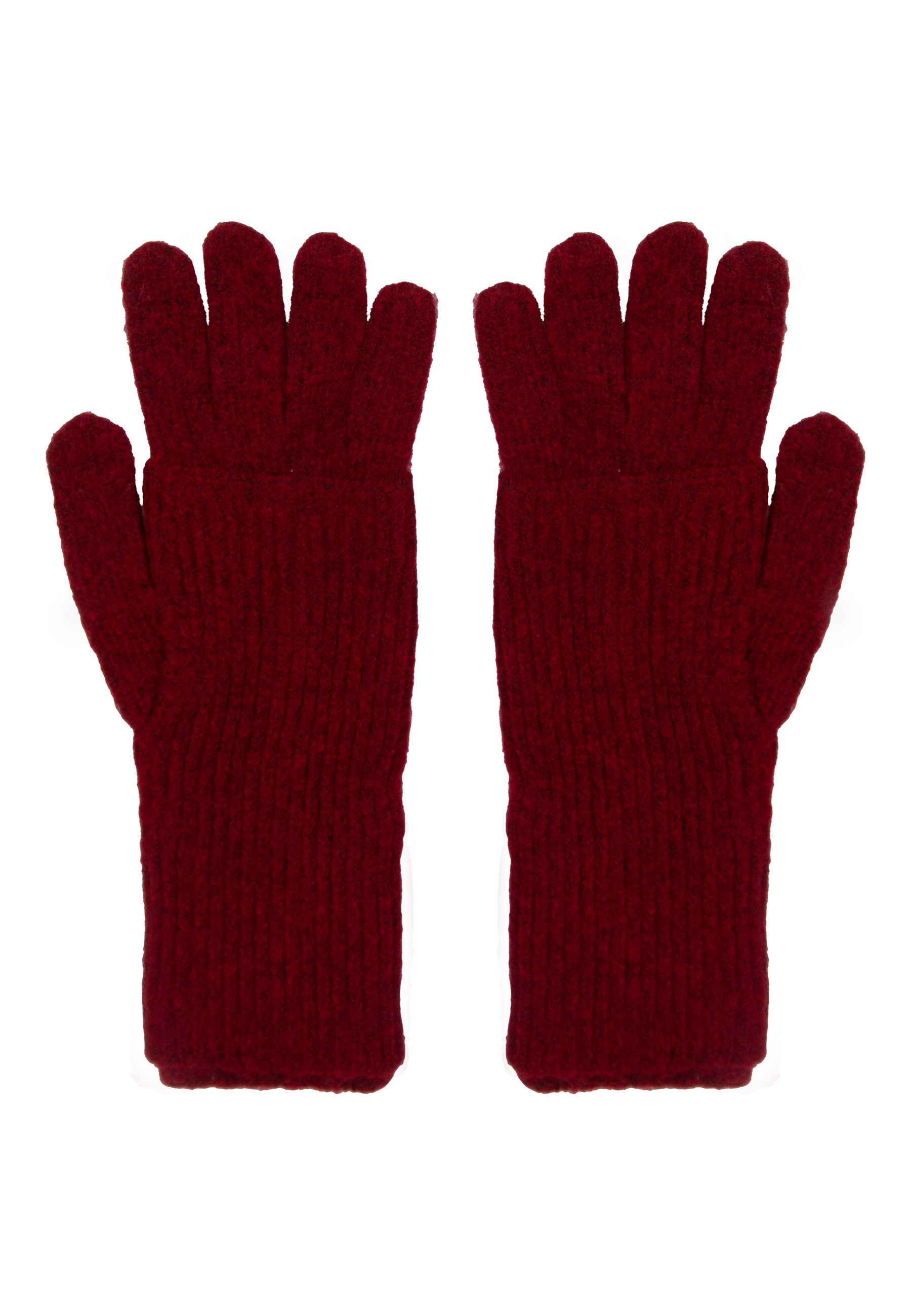 Wool gloves in burgundy color with insulator image 1