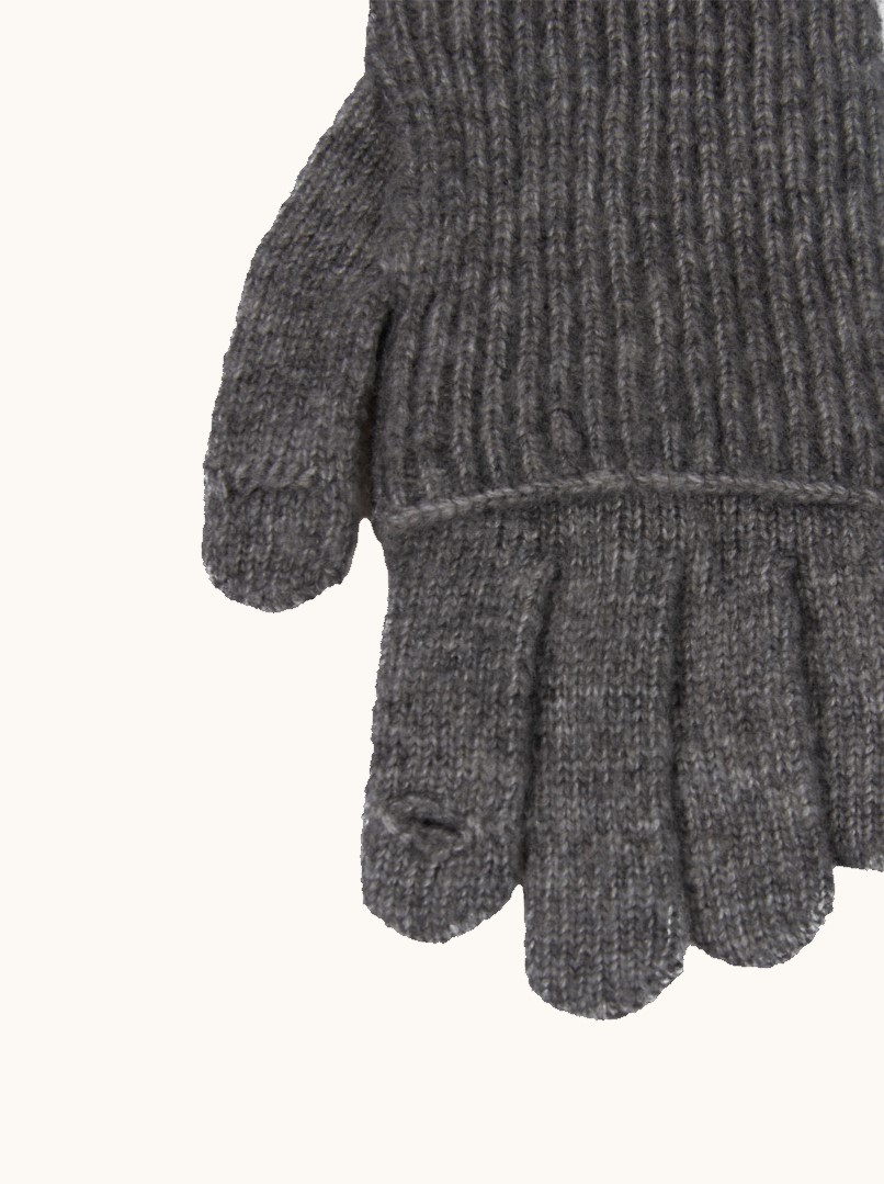 Grey wool gloves with warmers image 3