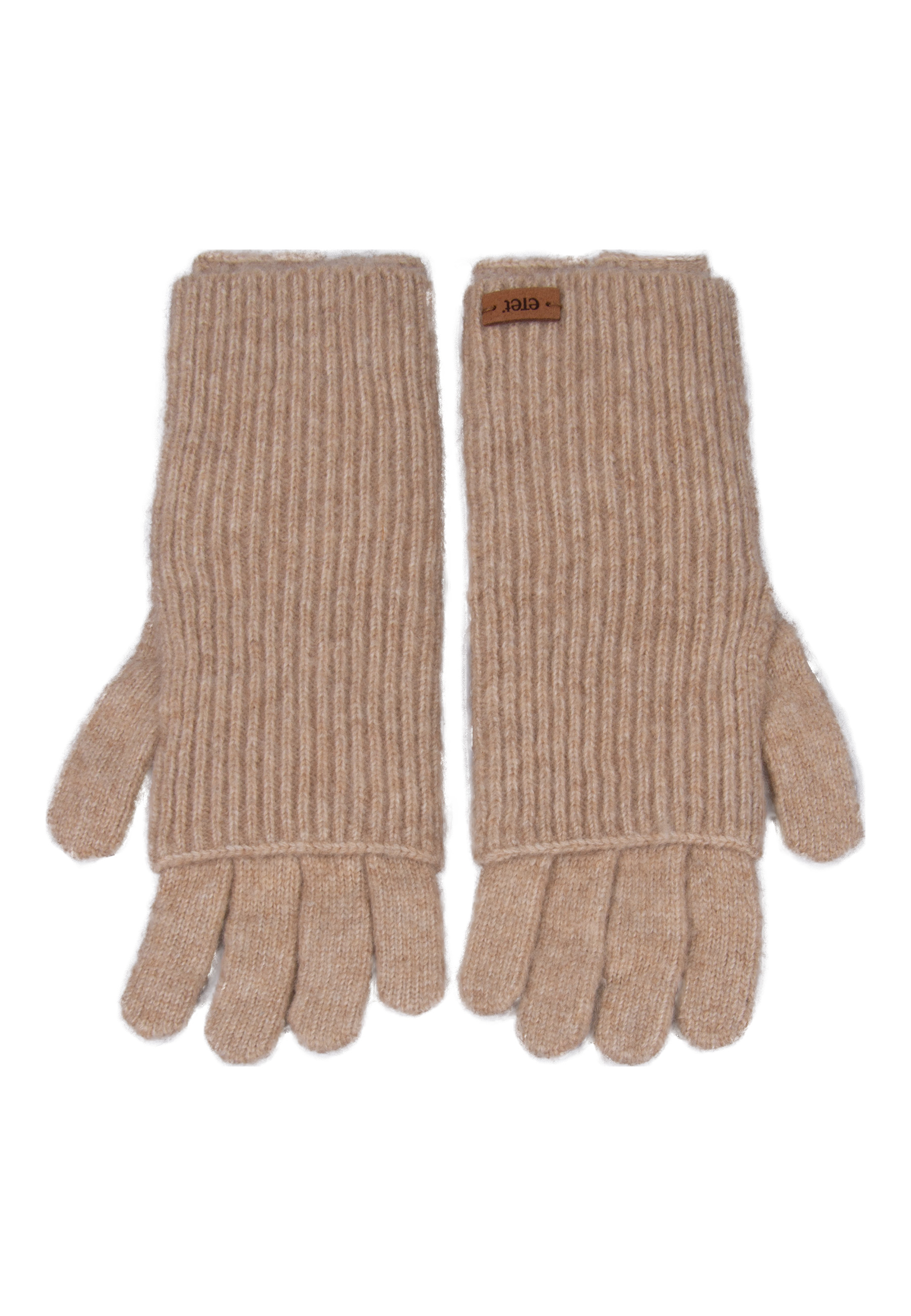 Wool gloves in beige color with insulator image 2