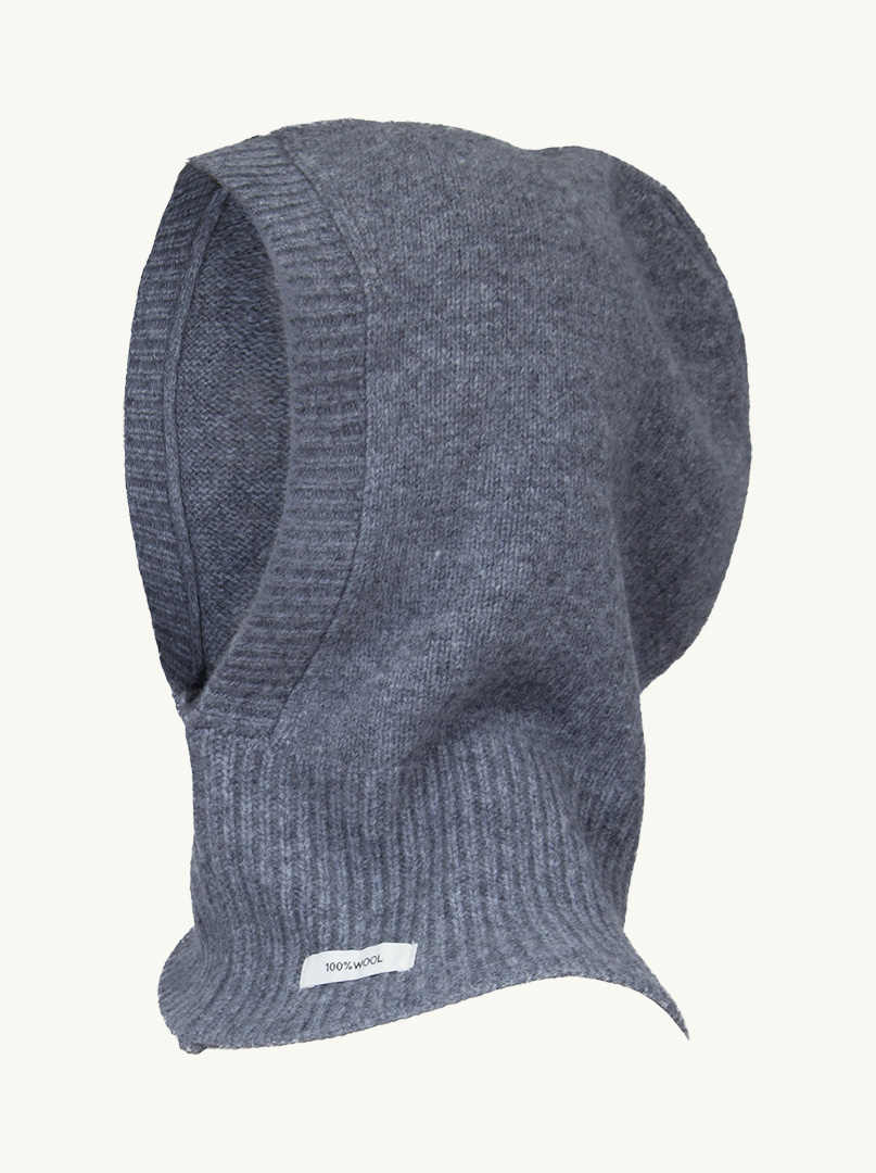 Fitted hood in wool gray image 4